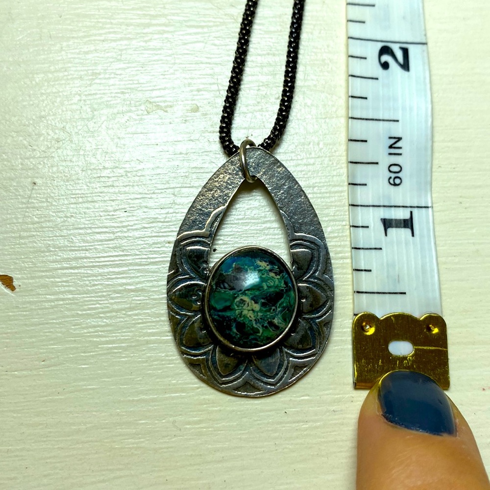 Sterling Silver Turquoise Mandala Necklace Pendant